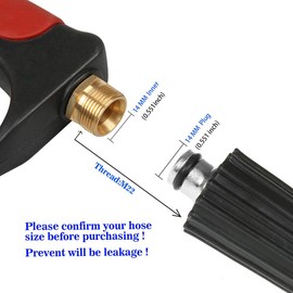 Sooprinse High Pressure Washer Gun Power Spray Gun 4000psi with 19 inch Extension Replacement Wand Lance,5 Quick Connect Nozzles for Honda Excell Troybilt, Generac, Simpson, Briggs Stratton