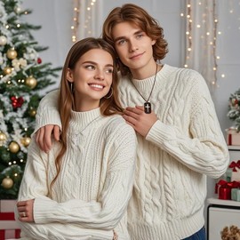 ClosJery Matching Cross Necklaces For Couples Best Friends Stainless Steel Silver Black Ralationship Friendship Puzzle Cross Bff Necklace For 2 Set Religious Jewelry Christian Baptism Gift