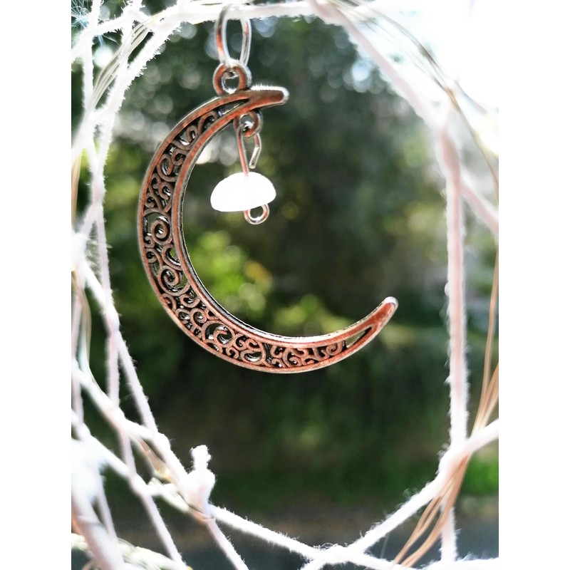 Sparklesphere, Dream Catcher, Grey with Crescent Moon, Feather Wall Hanging