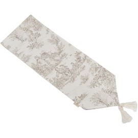 Jennifer Taylor 33141TR Jennifer Taylor (Table Runner, Large Pattern), 11.8 x 70.9 inches (30 x 180 cm), Toile de Jouy Table Center, Tablecloth, Aesthetic, Nail Salon, Cosmetic, Makeup