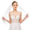 Andibro Short Wedding Bridal Veil, Rhinestone Veil, Elegant Bridal Tulle