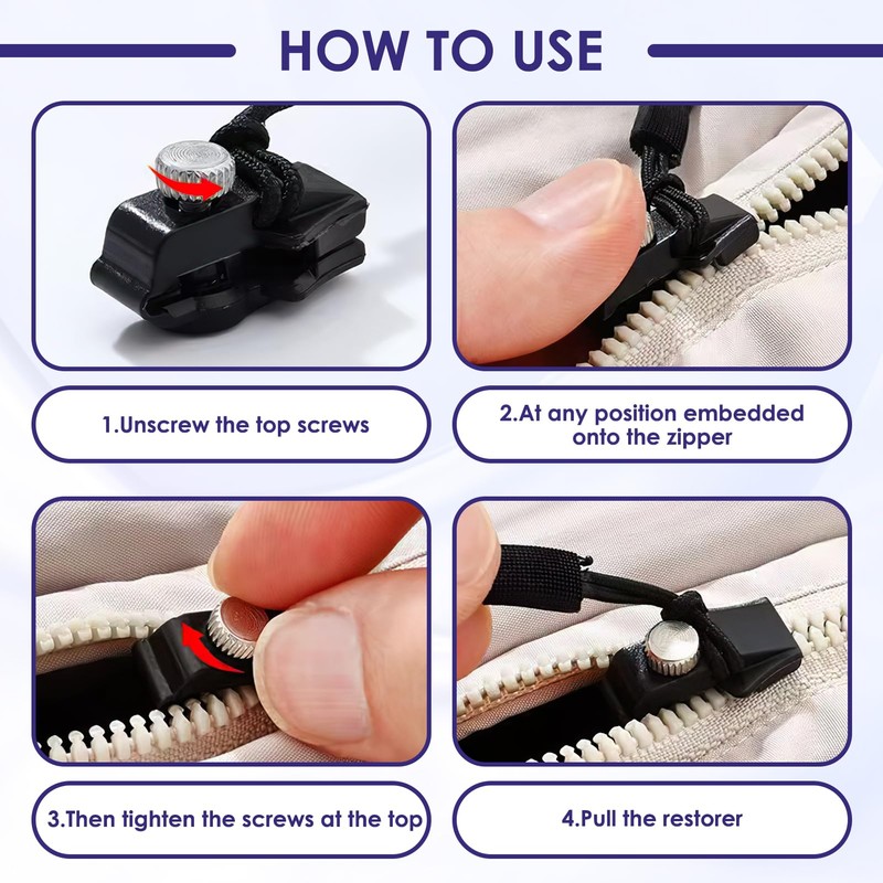 36Pcs Universal Zipper Repair Kit 3 Different Size