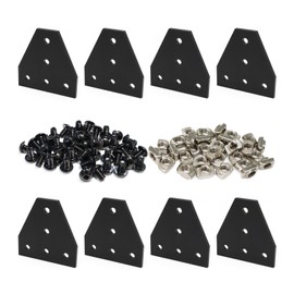 BLCCLOY 8Sets 2020 Aluminum Extrusion External Joining Plate Connector T Shape Anodic Oxidation Corner Bracket Plate with Screws and Nuts for 2020 Series Aluminum Profile