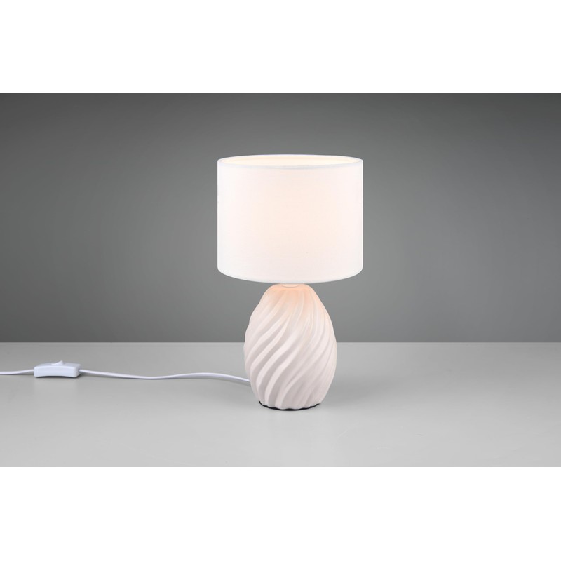 Reality Leuchten Melva R51771031 Table Lamp, Ceramic Base Matte White,