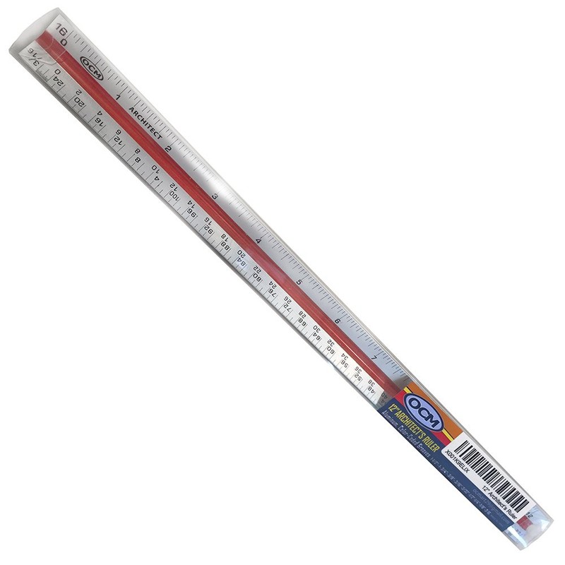 OCM 1 Triangular Architect Scale Ruler (Professional Grade Solid Aluminum)