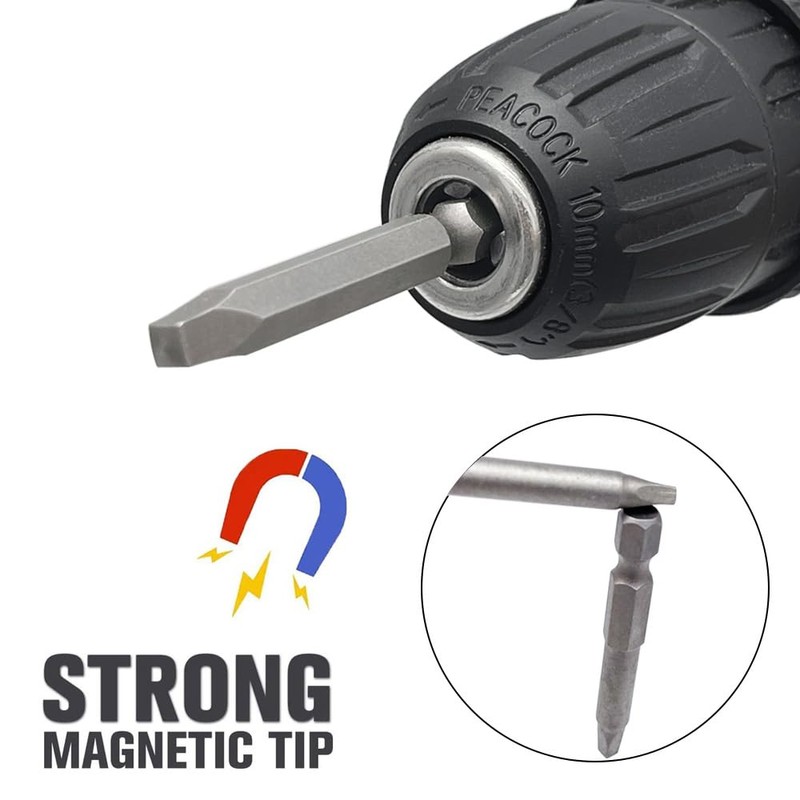 Saipe 12PCS Magnetic Square Head Screwdriver Bits Set 2 Inch