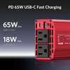 BESTEK 300W Car Power Inverter with 65W USB-C and QC3.0