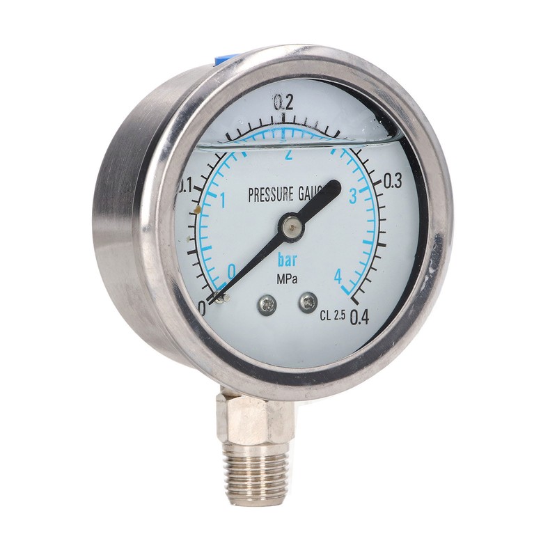 Vacuum Pressure Gauge Shockproof Radial Stainless Steel Case for Industrial