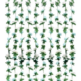 Miracliy 9 pcs 82.5 FT Flower Garland Fake Rose Vine Artificial Flower Hanging Rose Ivy Home Hotel Office Wedding Party Garden Craft Art Décor (Blue)