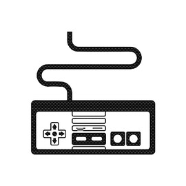 Game Controller 1 Sticker Vinyl Decal Notebook Car Laptop 5.5" x 5.5" (Carbon Fiber)