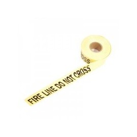 Presco Premium Printed Barricade Tape [3 mil thick]: 3 in. x 1000 ft. (Yellow with Black "FIRE LINE DO NOT CROSS" printing) [NON-ADHESIVE]