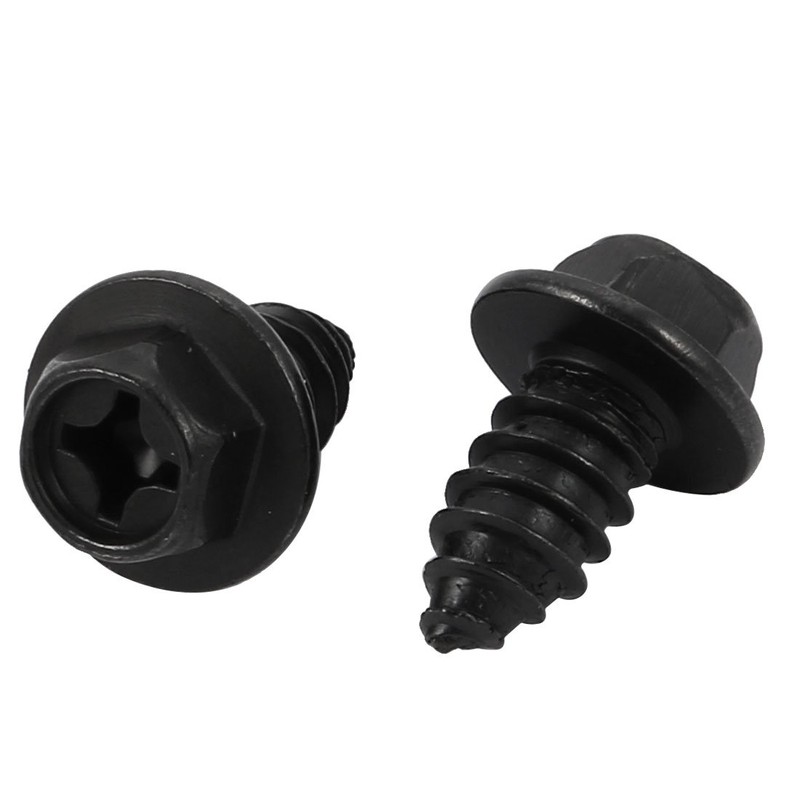 Sourcingmap M8x20mm Iron Zinc Plated Self-Tapping Hex Flange Phillips Drive