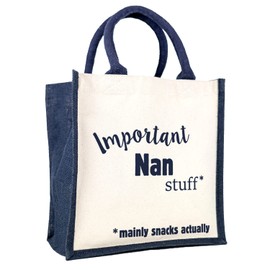 Stickerscape Important Canvas Bag (Navy) | Mothers Day Gifts for Grandma, Nana or Nan | Grandma, Nana, Nan Gifts | Hand Finished, Made in The UK