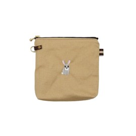 Insulated Pouch, Mini Pouch, Snack Pouch, Pastry Pouch, Embroidery, Canvas (Camel, Rabbit)