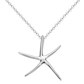 MATERIA by Matthias Wagner Starfish Pendant 925 Silver Women's Necklace Pendant Maritime High Gloss, Sterling Silver
