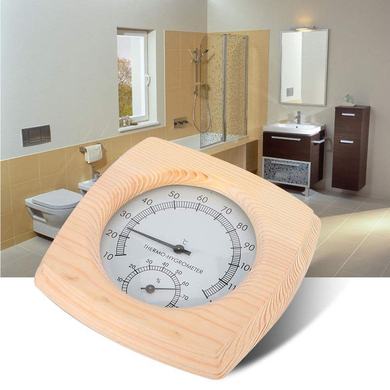 Sauna Thermometer/Hygrometer, Analog Hygrometer, Wall Mounted, High Precision, Easy to