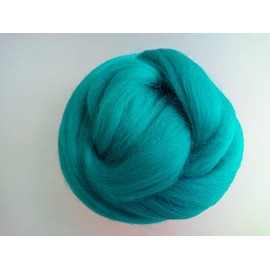 Bright Shades* 100% Merino Wool Giant Yarn Extreme Arm Knitting Felting Wool Tops Roving Bulky (200g, Turquoise)