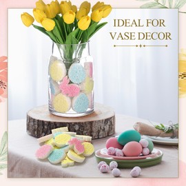 48 Pcs Easter Vase Filler, Spongy Bunny Easter Egg Spring Vase Filler, DIY Basket Fillers Table Centerpiece for Holiday Party Supplies (Vase Fillers, 48 Pcs)