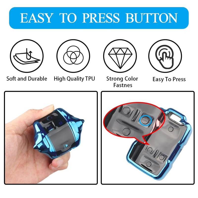 MILD EAST for Chevy Key Fob Cover with Keychain,Car Key