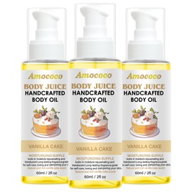 Aceite corporal Vanilla Cake, hidratante para piel seca con aceites naturales, fórmula ligera de rápida absorción para una piel suave y tersa, 7.1fl