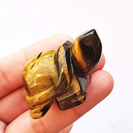 Manekieko Manekieko Natrlicher Tigerauge Schildkr?te Nkristalle Und Heilsteine, 35mm Handgeschnitzte Tierskulptur Zum Sammeln Fengshui Heilkristall