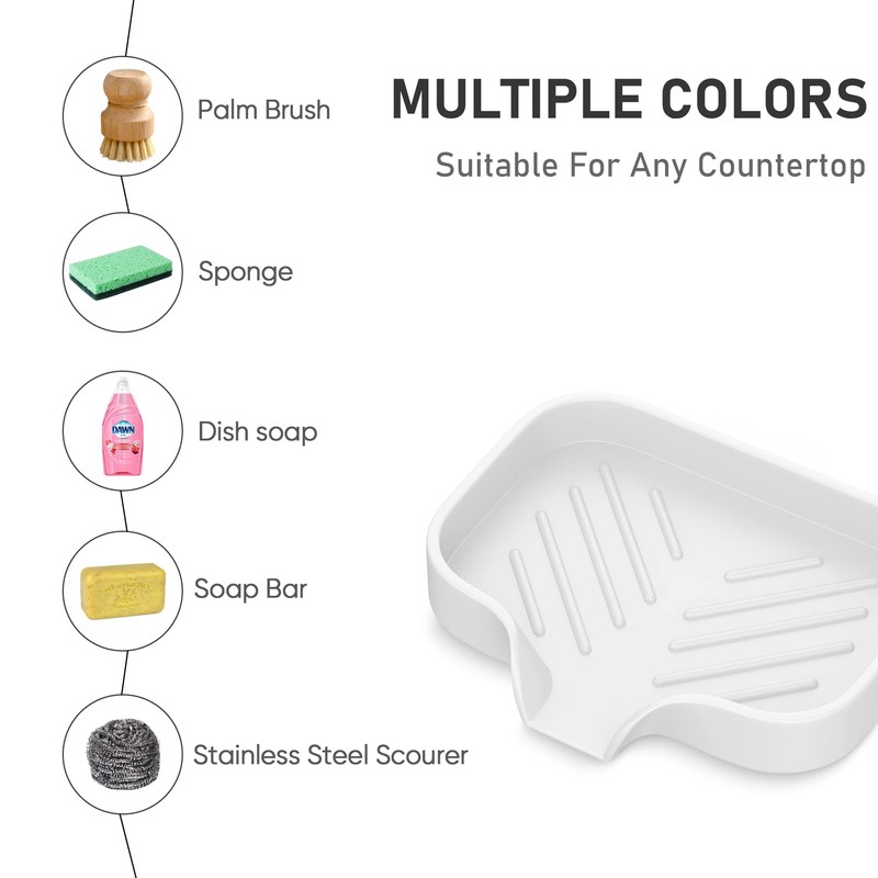 Silicone Soap Holder, 4 Pcs Thickened High-Purity Silicone Self Draining