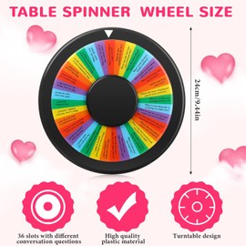 Libima 9.5 Inch Christmas Table Prize Roulette Team Building Games for Work 36 Slot Game Prize Wheel Spinner for Adults Birthday Office Holiday Party(Adult Conversation Style)