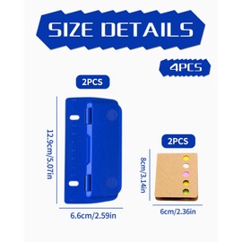 TPZORJX Pack of 2 Pocket Hole Punch with 2 Pieces Sticky Notes, Mini Pocket Hole Punch for Label Binding File Hole Punch for School, Office and Household (Blue)