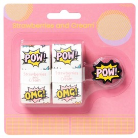 Strawberrries and Cream Playful Overgrip for Tennis Racket, 2 Tennis Racket Grips & 1 Dampener Set, Tacky Texture Tennis Wrap Grip Tape Pink - POW Collection