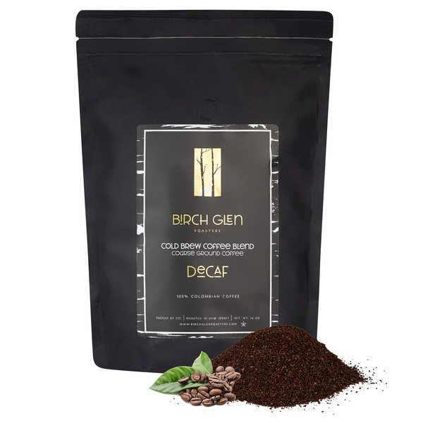1 lb Decaffeinated Cold Brew Coffee Blend, Coarse Ground Colombian