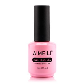 AIMEILI Hema Free 2 in 1 Nail Glue and Base Gel 15ML for Acrylic Nails, Cruelty Free, Vegan, Strong Nail Glue Gel for False Nails
