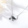SLIACETE Black Cat Moon Necklace Black Cat Pendant Necklace Gift