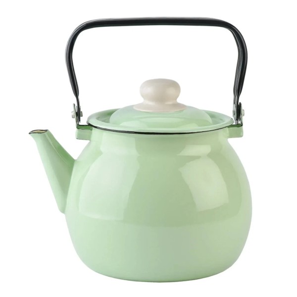 STPGOODS 3.7-qt STPGOODS Green Enamel Teapot Stovetop Kettle Vintage Style