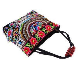 Sharplace Vintage Embroidery Boho Handbag Bohemian Flower Embroidered Totes Travel, #6