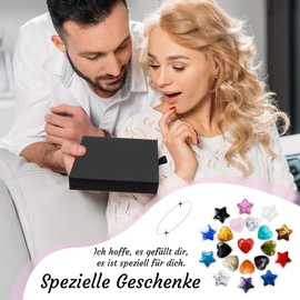 20 Stück Bunte Herz & Stern Kristalle - Edelsteine für Kinder, Edelsteine Ausgraben für Kinder Glückssteine für Kinder & Glücksbringer Kinder, Young Hearts, für Meditation & Deko