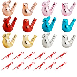 Coloch 12 Pack Bird Water Whistles, Ceramic Bird Call Whistle with Hanging Rope Loud Warblers Whistles Toys Musical Instrument for Kids, Birthday Gift, Educational Toy, Age 3+