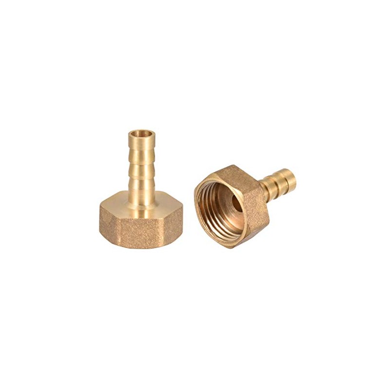 sourcing map Brass Hose Barb Fitting Connector, 8mm Barb G1/2