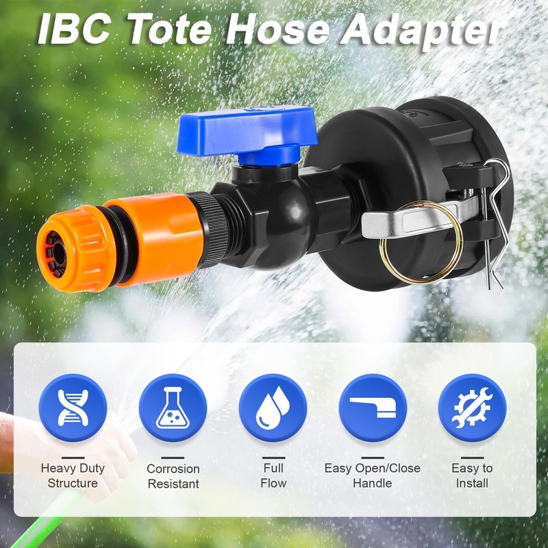 275-330 Gallon IBC Tote Hose Adapter, 2" Camlock Adapter, 2