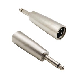 iYueMps 2 x 3 Pin XLR Male to 6.35 mm Male Connectors, 6.35 1/4 Inch to 3-Pin XLR-M Audio Mic Adapter for Microphone, HiFi, Mixer and Speaker System