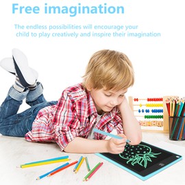 Paquete de 2 tabletas de escritura LCD para niños, tablero de garabatos de 12 pulgadas, almohadilla de dibujo electrónica para tablet de dibujo, cuaderno Boogie para niños pequeños, juguetes de aprendizaje regalo para niños de 3, 4, 5, 6 años (azul/rosa)
