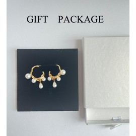 CLoie 18k Plated Vintage Pearl C-Hoop Earrings, Golden Color, Medium, Metal, No Gemstone