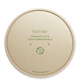 World Centric Paper Lids for Bowls, 5.9-inch Diameter, Natural, Paper, 300/Carton (WORBOLNT24W)