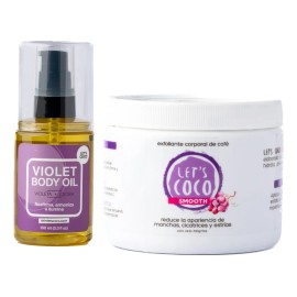 Kit Anti Celulitis Y Estrías- Tarro Smooth+violeta Body Oil Dulce Floral