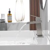 BWE Waterfall Bathroom Faucet Brushed Nickel with Pop Up Drain