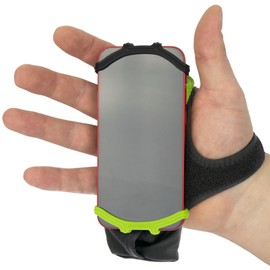 Noxgear Hand Held Phone Holder - Handheld Grip Phone Holder with Key Fob & Card Slot for Running, Jogging & Working Out - Compatible with All Phones - Machine Washable (Lime, Right Hand)