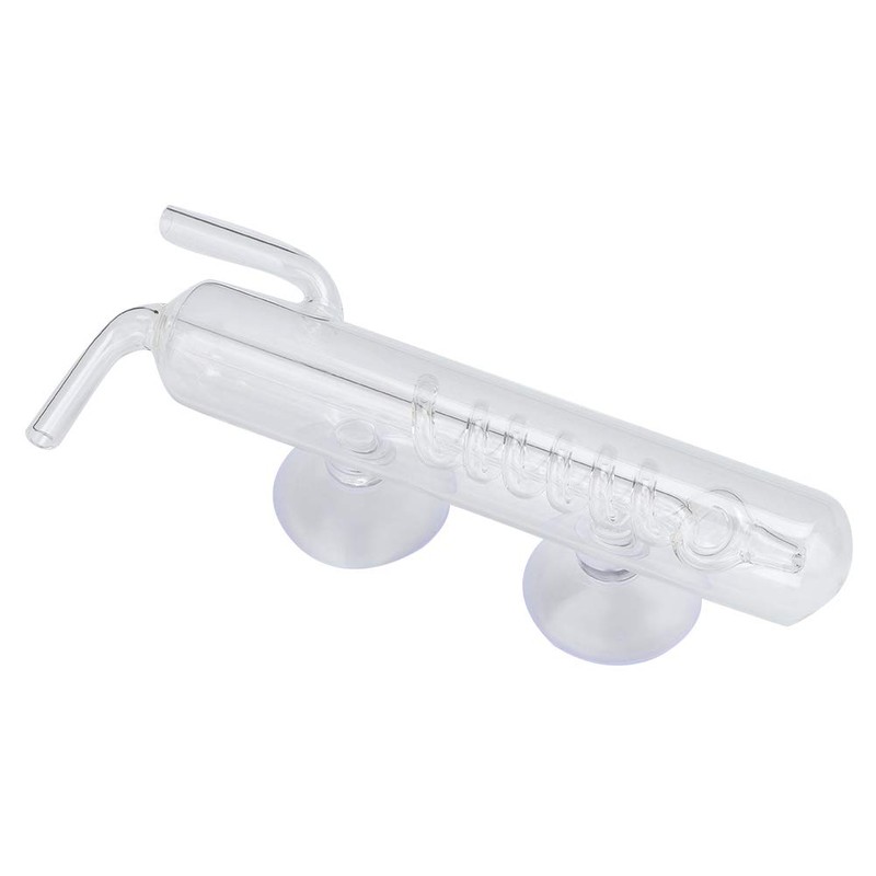 Phefop Aquarium Bubble Counter Transparent Corrosion Resistant Glass CO2 Spiral
