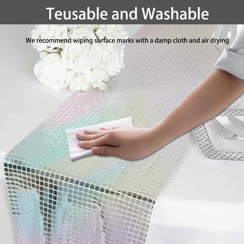 WWYSSZ Disco Decorative Table Runner, 30 x 275 cm Disco