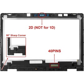 Daplinno 13.3" LCD Replacement for Dell Inspiron 13 5368 i5368 5378 i5378 5379 i5379 P69G P69G001 CD3Q3C2 B133HAB01.0 NV133FHM-A11 Touch Screen FullHD LED Display Assembly with Bezel 40 pin