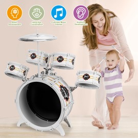 Drum Set for Toddlers 1-3 - Musical Toy Drums Set for Kids - 5 Drums Musical Instruments Toys for 3 4 Year Old Brithday Ages 3-5