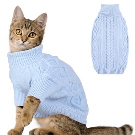 Hjumarayan Cat Jumper - Cat Jumper Winter Dog Jumper Warm Dog Jumper with Harness Hole Beautiful Cat Jumper with Legs Jumper for Cats Small Dogs (Blue S)